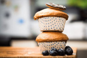 Muffins stacked up