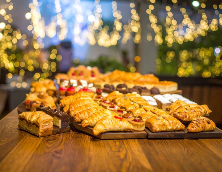Close up of baked goods on table - International Bakery