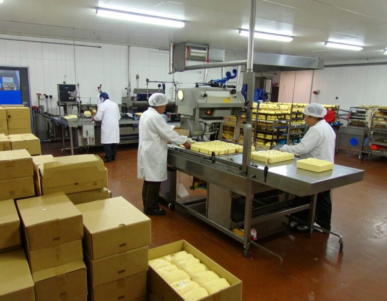 Bakery packaging machine with people working at it - International Bakery
